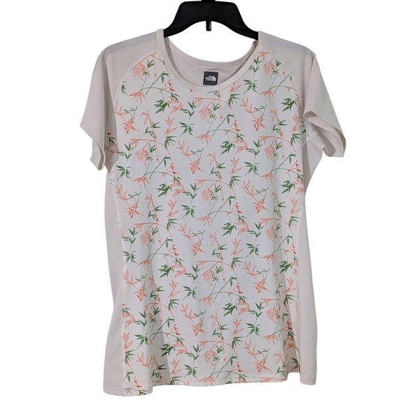 The North Face Womens Casey Raglan T Shirt White Bamboo Print UPF 30 Large NWT - Picture 1 of 9